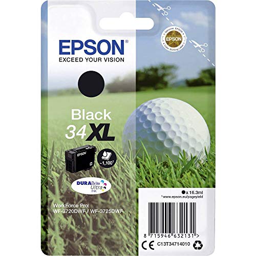 Epson Original 34XL Tinte Golfball (WF-3720DWF, WF-3725DWF), schwarz von Epson
