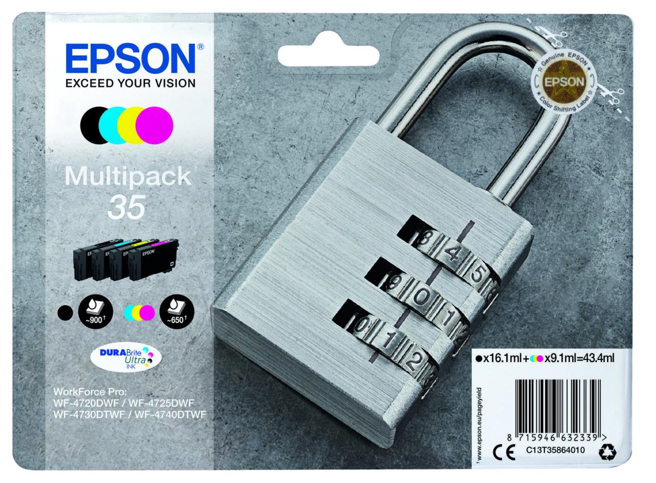 Epson Original 35 Schloss Druckerpatronen 4er Multipack schwarz cyan magenta ... von Epson