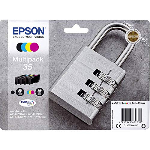 Epson Original 35 Tinte Schloss (WF-4720DWF WF-4725DWF WF-4730DTWF WF-4740DTWF) Amazon Dash Replenishment-fähig, Multipack, 4-farbig von Epson