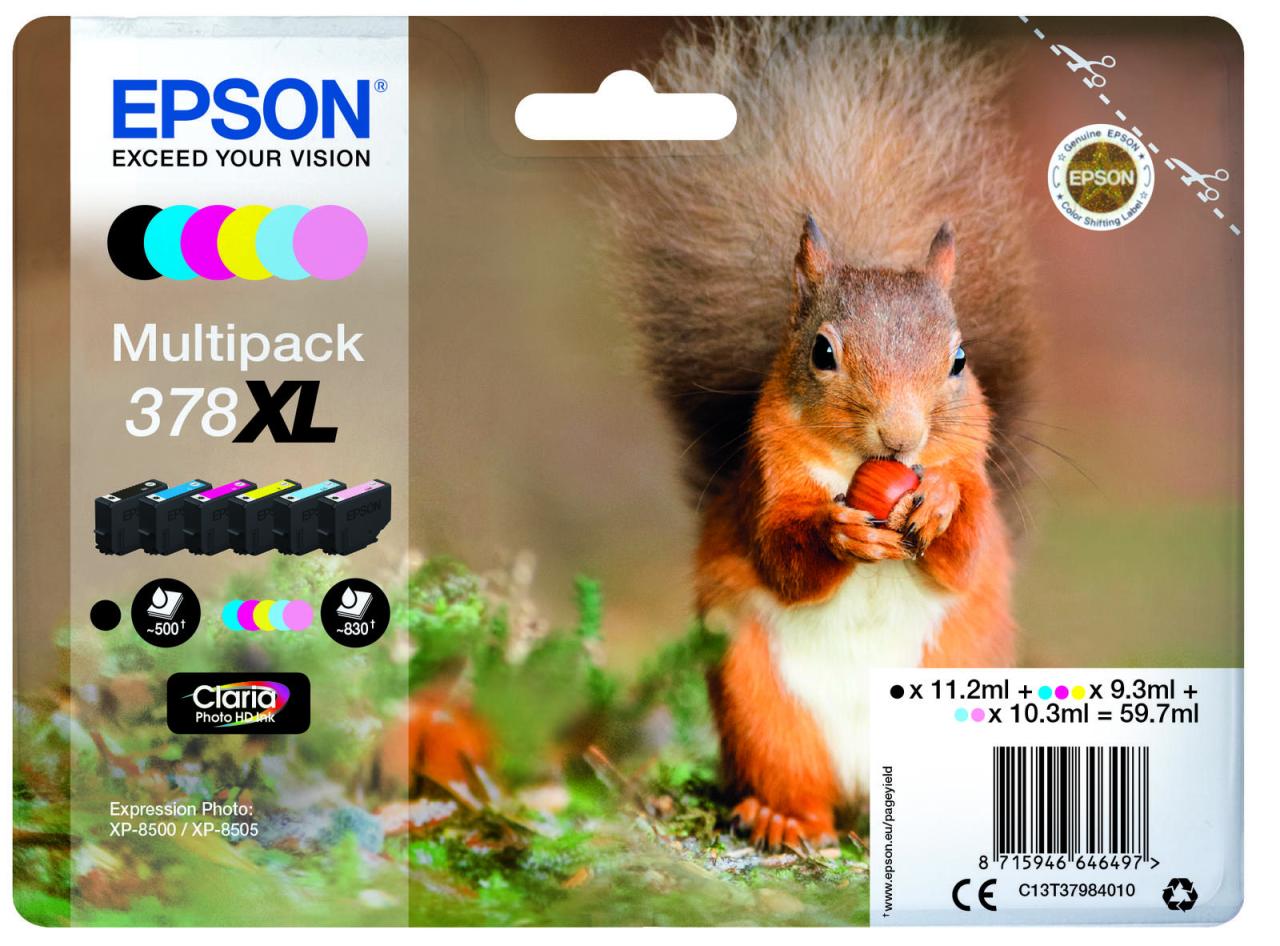 Epson Original 378XL Eichhörnchen Druckerpatronen 6er Multipack schwarz, cyan... von Epson