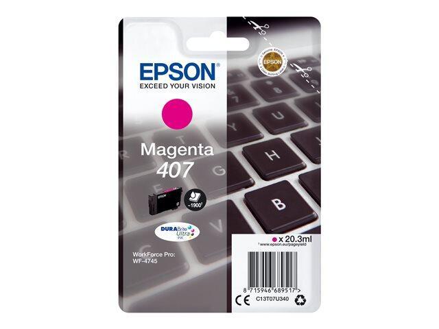Epson Original 407 Tastatur Druckerpatrone - magenta (C13T07U340) von Epson