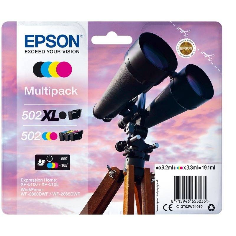 Epson Original 502/502XL Tinte 4er Multipack bkcmy - C13T02W94010 von Epson