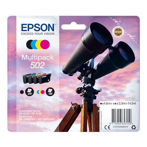 Epson Original 502 Tinte Fernglas Multipack 4-farbig Standard, XP-5100 XP-5105 XP-5150 XP-5155 WF-2860DWF WF-2865DWF WF-2880DWF WF-2885DWF, ReadyPrint Flex-Tintentarife Epson Original 502 Tinte Fernglas Multipack 4-farbig Standard, XP-5100 XP-5105 XP-5150 XP-5155 WF-2860DWF WF-2865DWF WF-2880DWF WF-2885DWF, ReadyPrint Flex-Tintentarife von EPSON