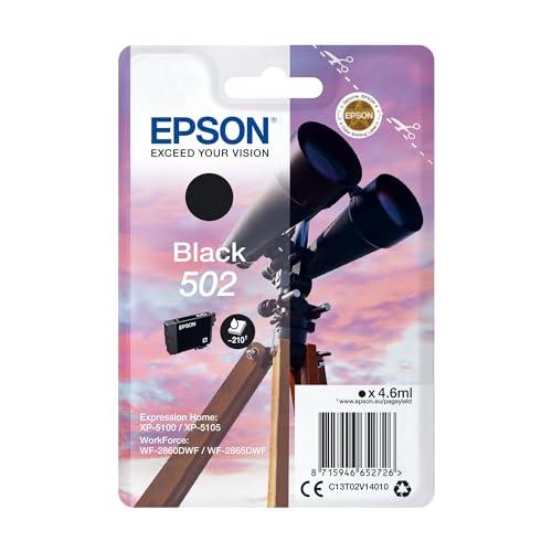 Epson Original 502 Tinte Fernglas Singlepack schwarz Standard, XP-5100 XP-5105 XP-5150 XP-5155 WF-2860DWF WF-2865DWF WF-2880DWF WF-2885DWF, ReadyPrint Flex-Tintentarife Epson Original 502 Tinte Fernglas Singlepack schwarz Standard, XP-5100 XP-5105 XP-5150 XP-5155 WF-2860DWF WF-2865DWF WF-2880DWF WF-2885DWF, ReadyPrint Flex-Tintentarife von EPSON