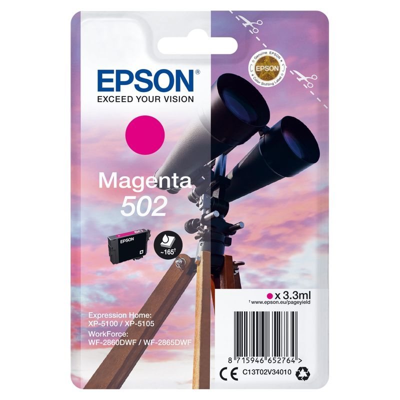 Epson Original 502 Tinte magenta - C13T02V34010 von Epson