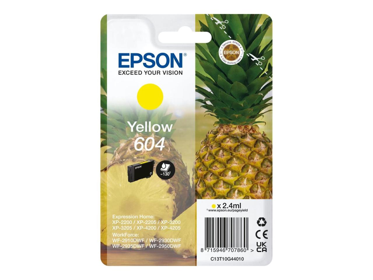 Epson Original 604 Ananas Druckerpatrone - gelb (C13T10G44010) von Epson