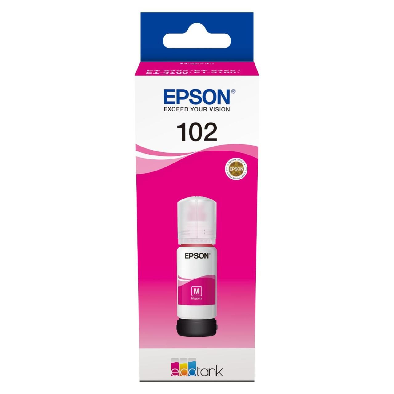 Epson Original EcoTank 102 Nachfülltinte magenta 6.000 Seiten 70ml (C13T03R340) von Epson