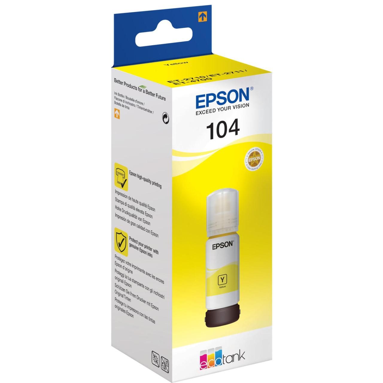 Epson Original EcoTank 104 Nachfülltinte - gelb (C13T00P440) von Epson