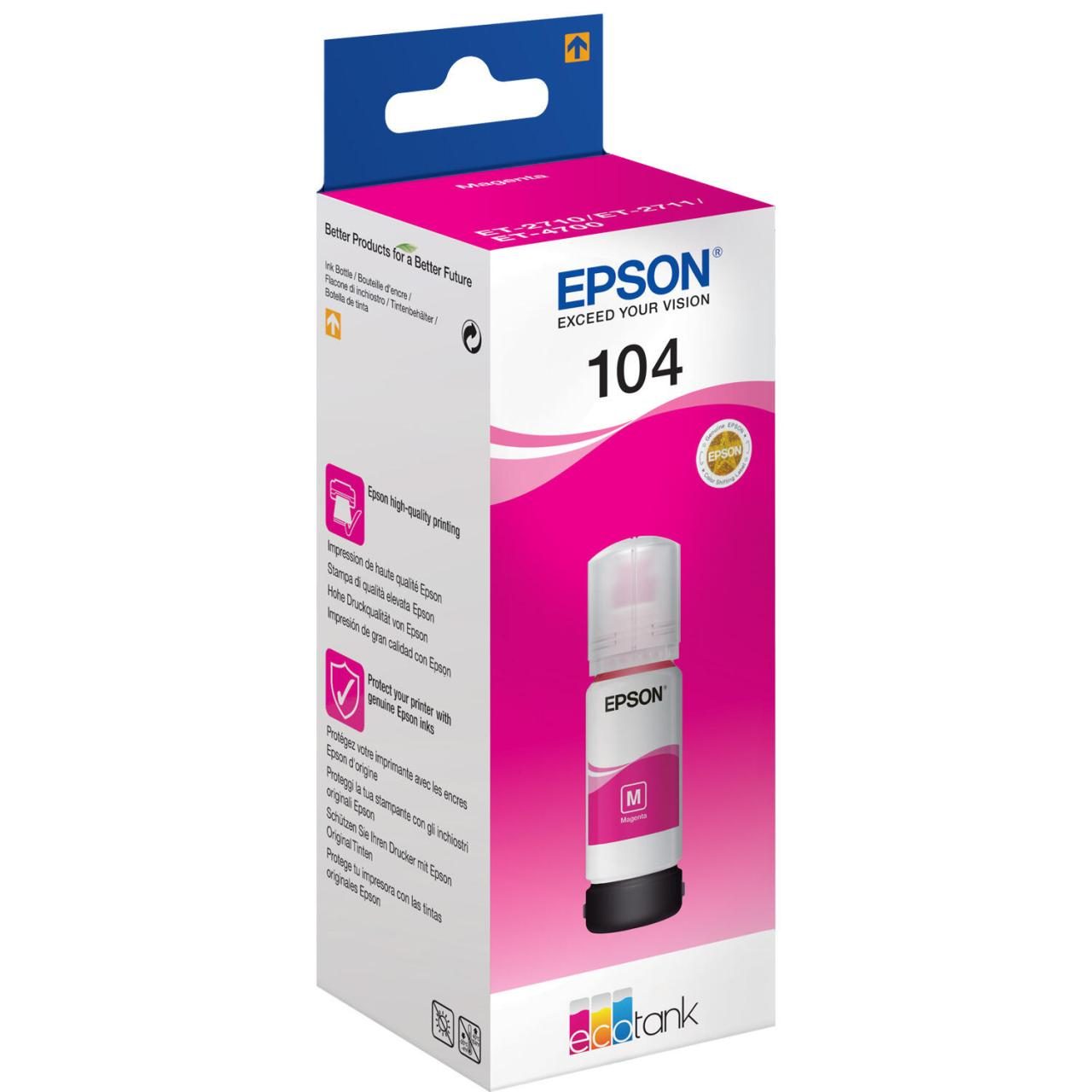 Epson Original EcoTank 104 Nachfülltinte - magenta (C13T00P340) von Epson