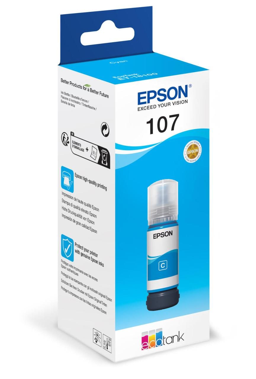 Epson Original EcoTank 107 Tintenflasche - cyan (C13T09B240) von Epson