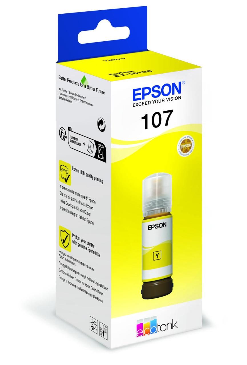 Epson Original EcoTank 107 Tintenflasche - gelb (C13T09B440) von Epson