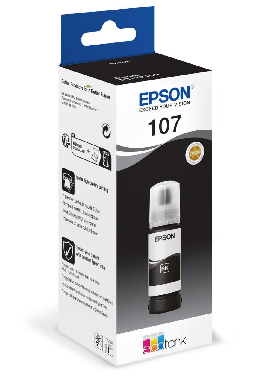 Epson Original EcoTank 107 Tintenflasche - schwarz (C13T09B140) von Epson