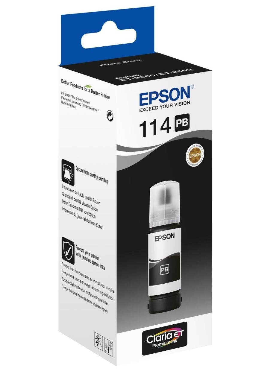 Epson Original EcoTank 114 Nachfülltinte - fotoschwarz (C13T07B140) von Epson