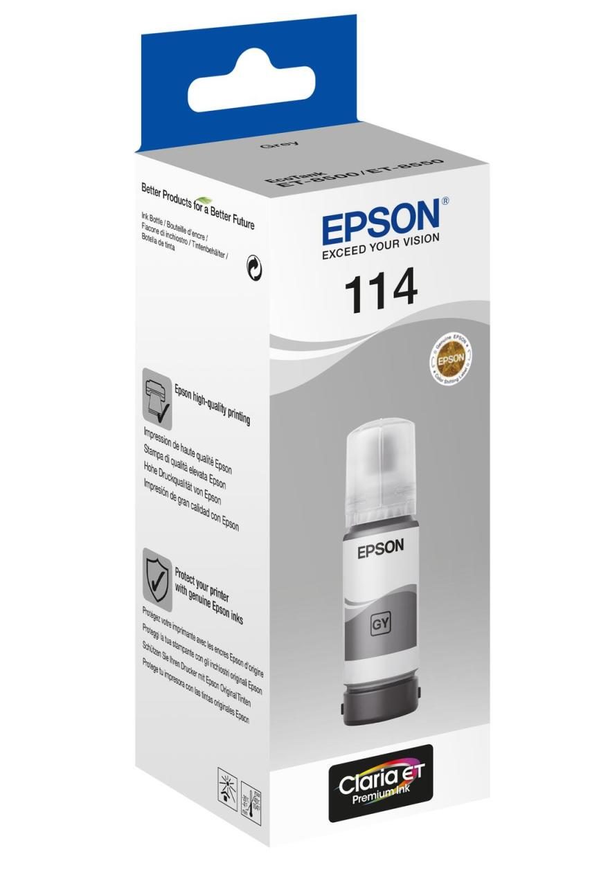 Epson Original EcoTank 114 Nachfülltinte - grau (C13T07B540) von Epson