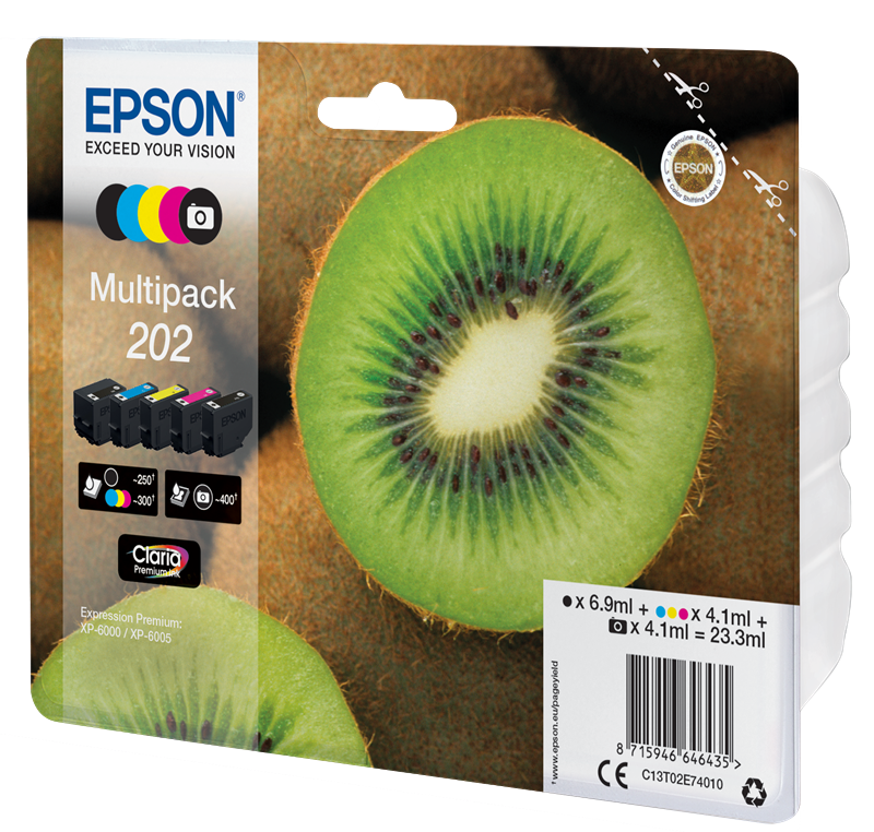 Epson Original Multipack Photo BK/BK/C/M/Y 202 Claria Premium Ink von Epson