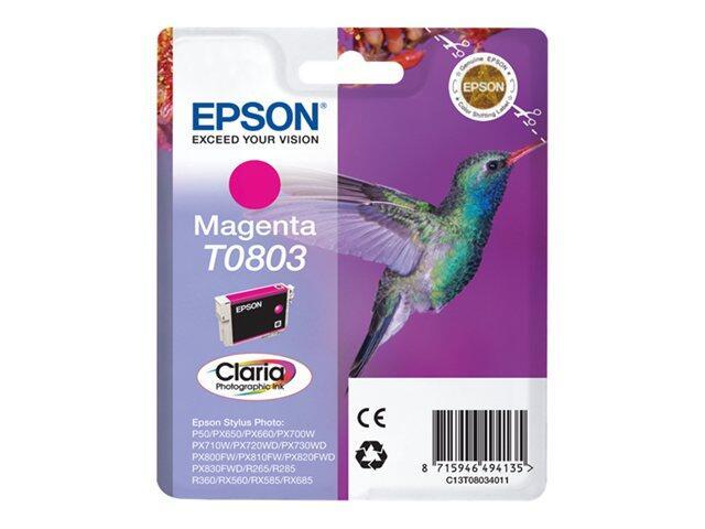 Epson Original T0803 Kolibri Druckerpatrone magenta 460 Seiten 7ml (C13T08034... von Epson