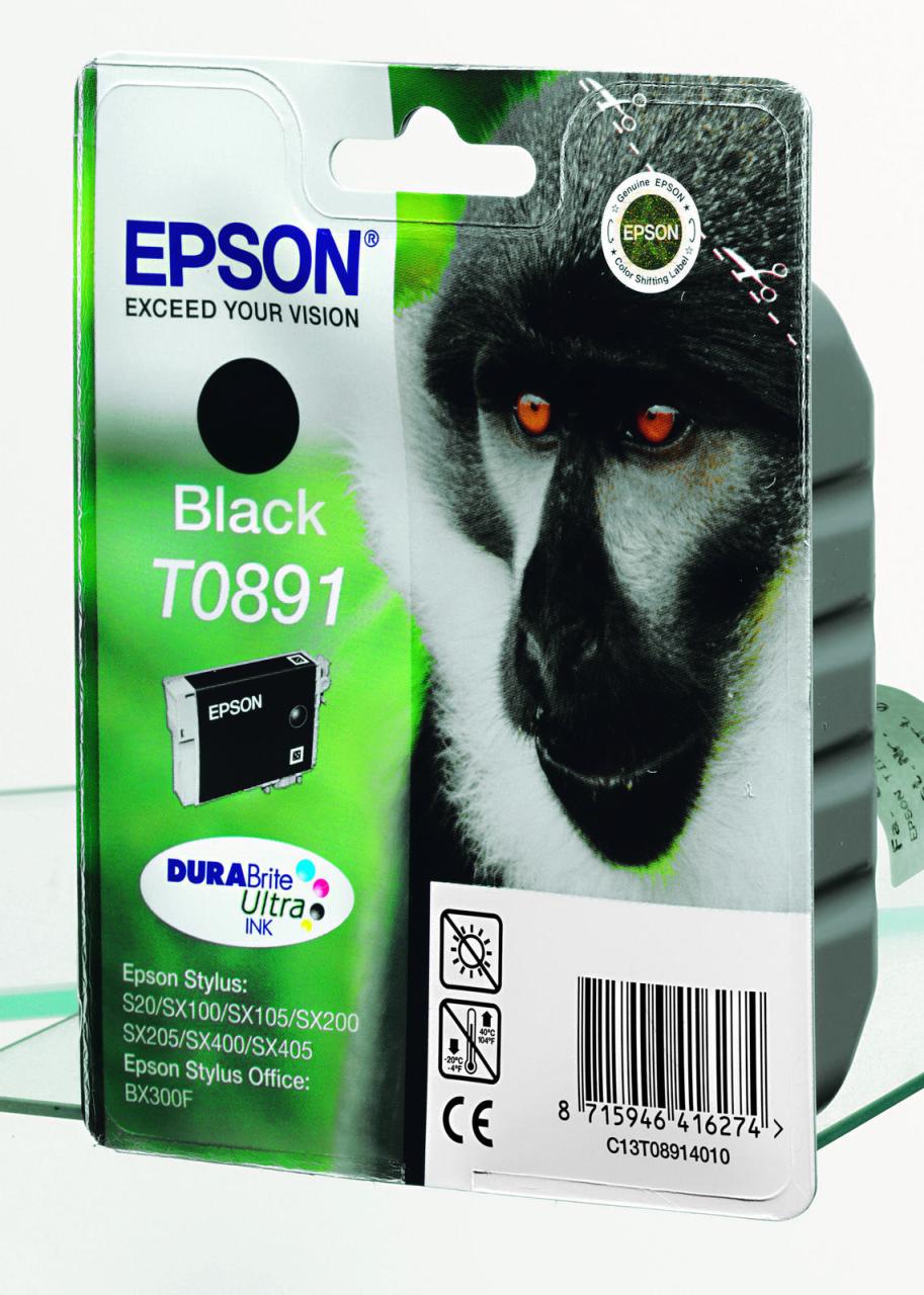 Epson Original T0891 Druckerpatrone schwarz Blister 170 Seiten 6ml (C13T08914... von Epson