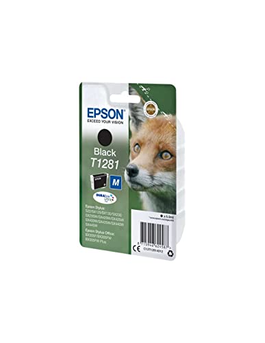 Epson Original T1281 Tinte Fuchs, S22 SX125 SX420W BX305F BX305FW SX130 SX440W BX305FW SX435 SX235W, (schwarz) von Epson