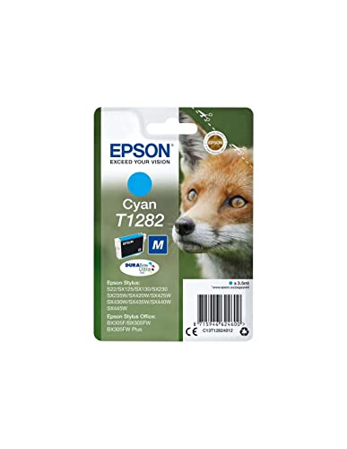 Epson Original T1282 Tinte Fuchs, S22 SX125 SX420W BX305F BX305FW SX130 SX440W BX305FW SX435 SX235W, (cyan) von Epson