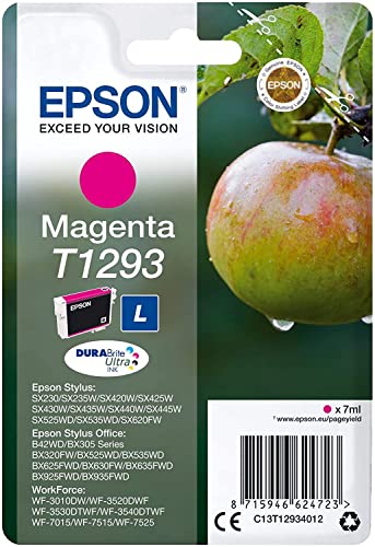 Epson Original T1293 Apfel Tinte (SX420W BX320FW SX620FW BX/SX525WD BX625FWD BX305FW B42WD BX925FWD BX635FWD BX535WD SX435/440W BX630FW SX235W WF7015 7515 7525 3010 3520 3540) magenta von Epson