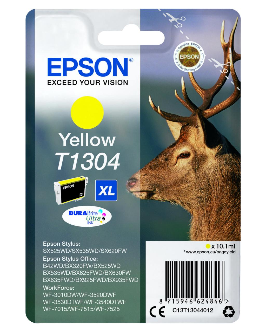 Epson Original T1304 Hirsch Druckerpatrone gelb 1005 Seiten 10,1ml (C13T13044... von Epson