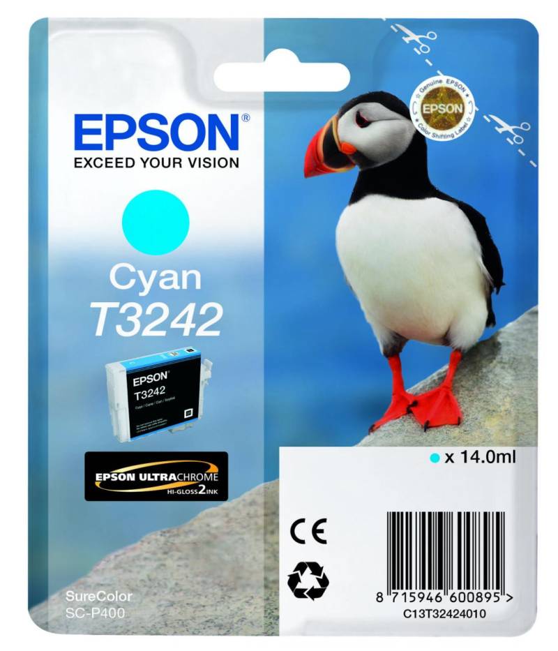 Epson Original T3242 Druckerpatrone cyan 14ml (C13T32424010) von Epson