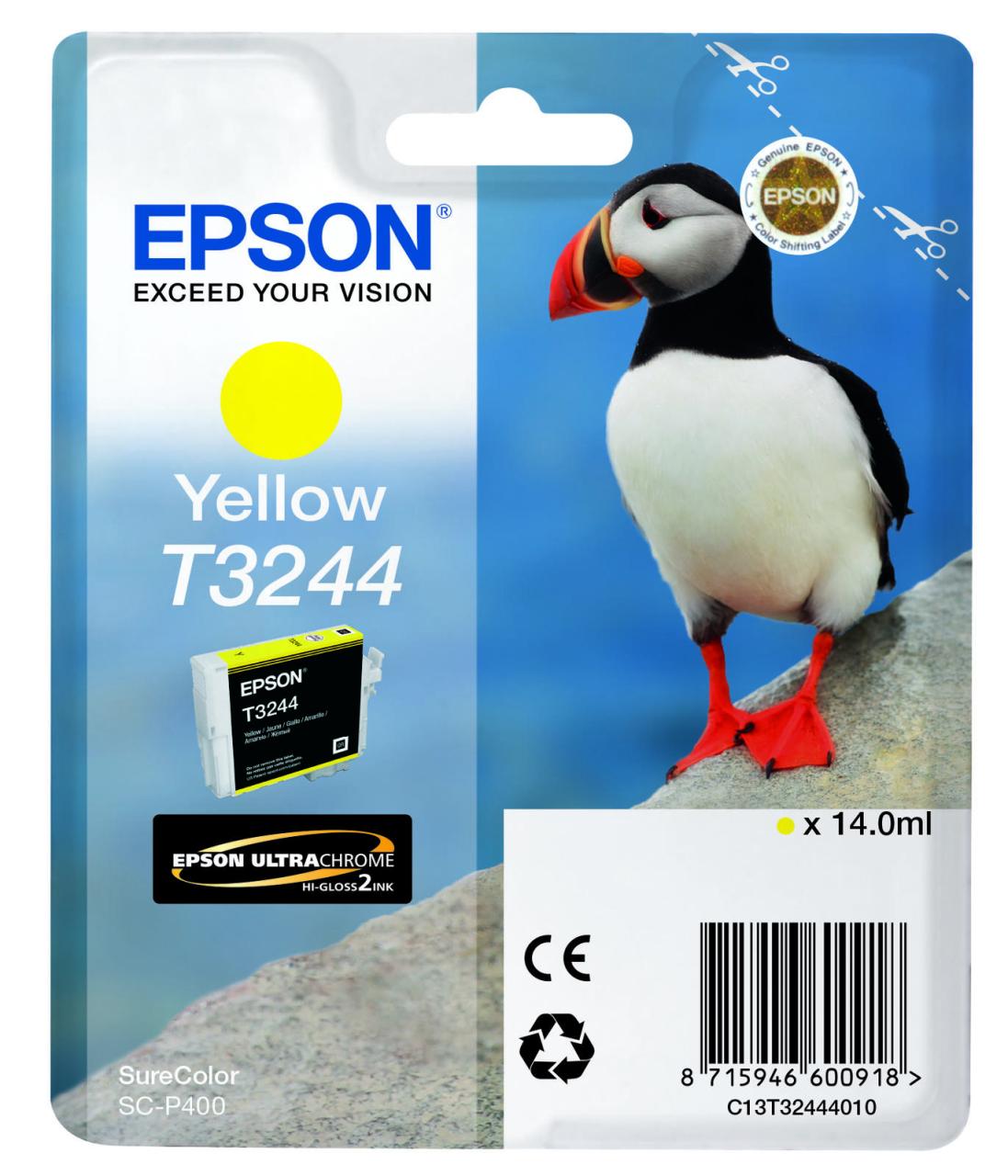 Epson Original T3244 Druckerpatrone gelb 14ml (C13T32444010) von Epson