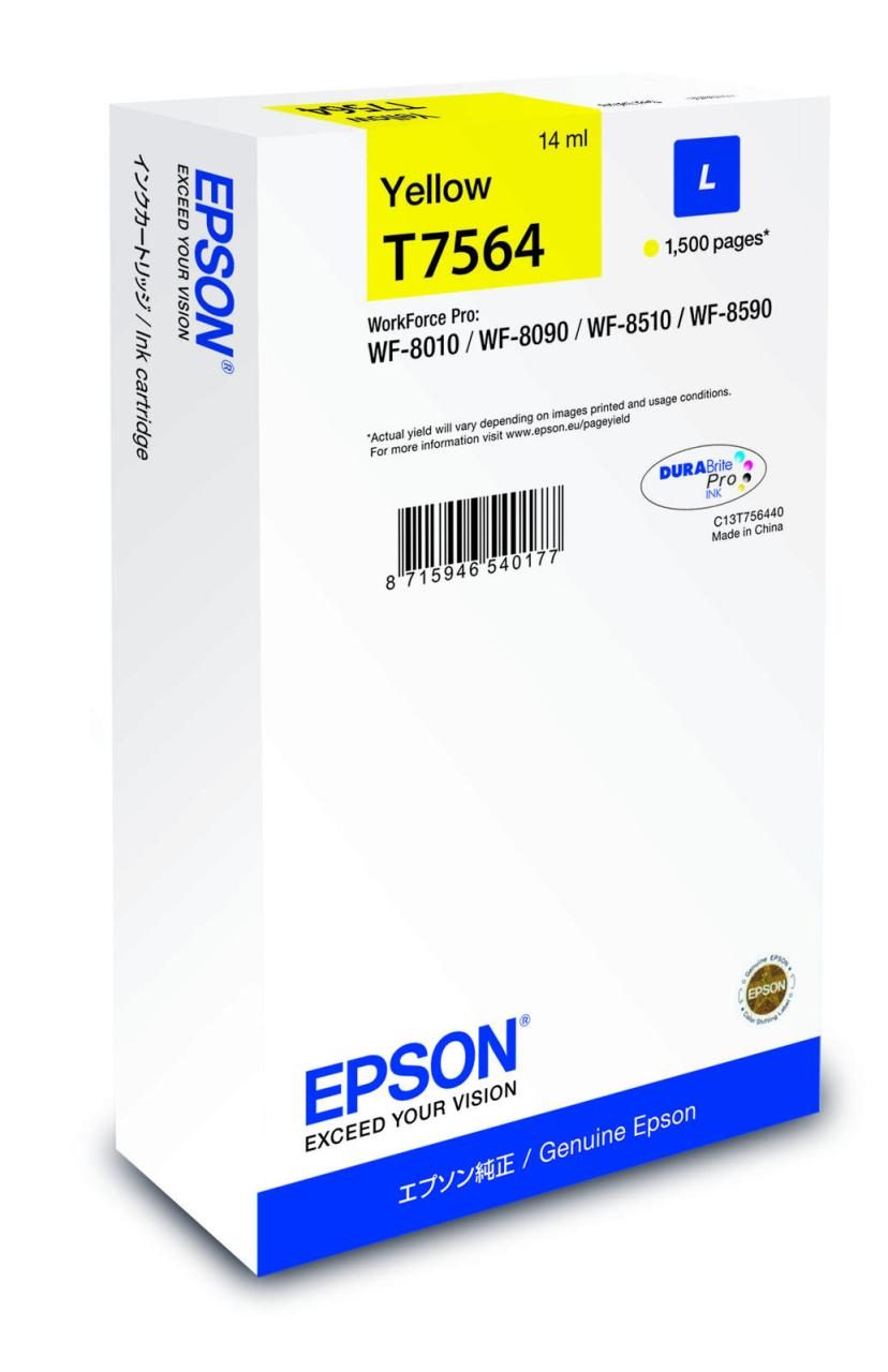 Epson Original T7564L Druckerpatrone gelb 1.500 Seiten 14ml (C13T756440) von Epson