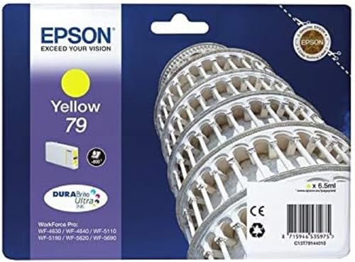 Epson Original T79 Tintenpatrone Pisa, WF-4630DWF WF-4640DTWF WF-5110DW WF-5190DW WF-5620DWF WF-5690DWF WF-5190DW WF-5690DWF, (gelb) von Epson