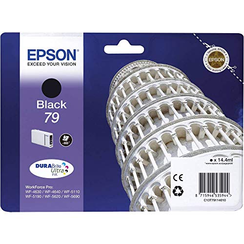 Epson Original T79 Tintenpatrone Pisa, WF-4630DWF WF-4640DTWF WF-5110DW WF-5190DW WF-5620DWF WF-5690DWF WF-5190DW WF-5690DWF, (schwarz) von Epson