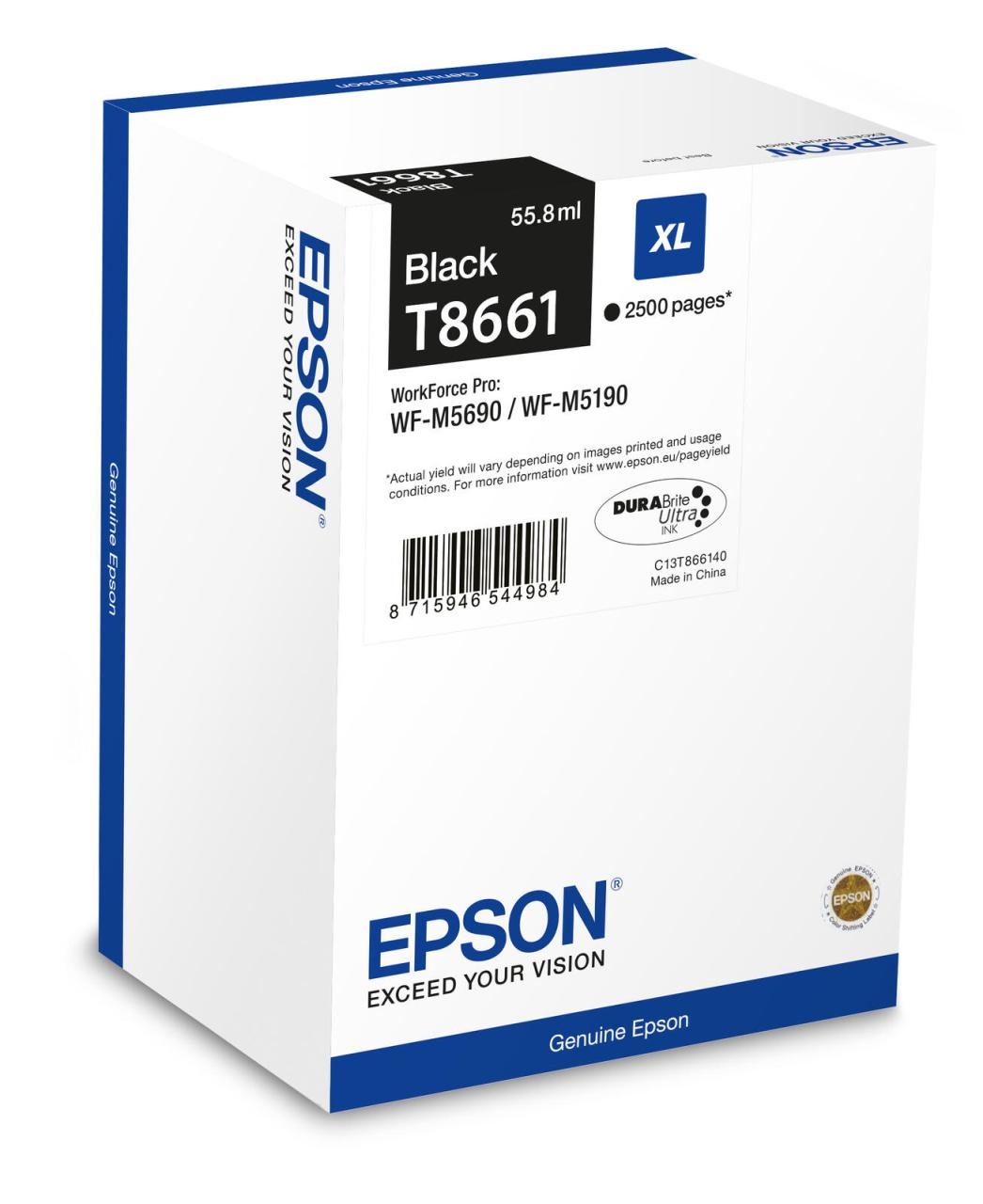 Epson Original T8661XL Druckerpatrone schwarz 2.500 Seiten 55,8ml (C13T866140) von Epson