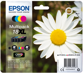 Epson Original Tinte Multipack 18XL BK/C/M/Y - C13T18164012 von Epson