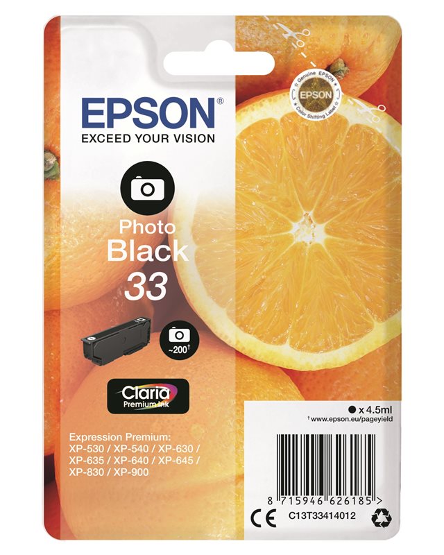 Epson Original - Tinte Photo schwarz - 33 Claria von Epson