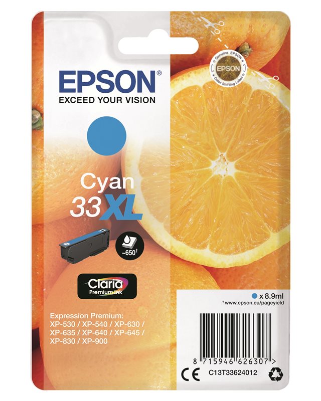 Epson Original - Tinte XL cyan - 33 Claria von Epson