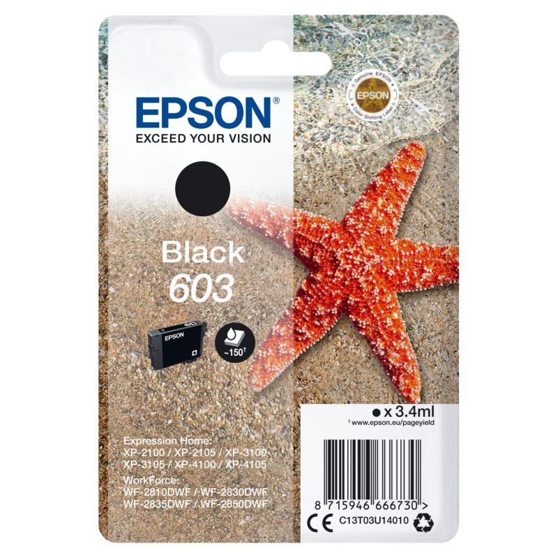 Epson Original Tinte schwarz 603 - C13T03U14010 von Epson