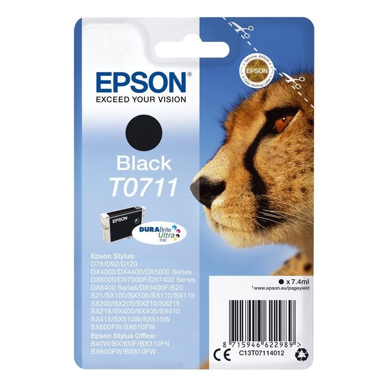 Epson Original Tinte schwarz T0711 - C13T07114012 Epson Original Tinte schwarz T0711 - C13T07114012 von Epson