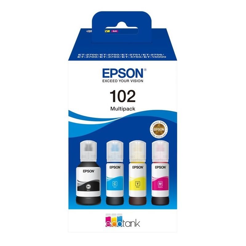 Epson Original Tinten-Multipack BK/C/M/Y 102 - C13T03R640 von Epson