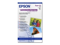 Epson Premium Glossy Photo Paper, DIN A3+, 250 g/m², 20 Blatt, Tintenstrahldrucker, A3+ (330x483 mm), Glanz, 20 Blätter, 250 g/m², 345 mm von Epson