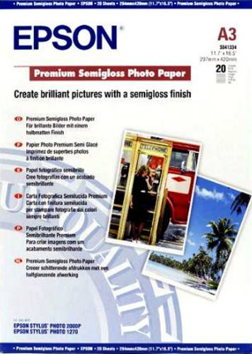 Epson Premium Semigloss Paper A3 C13S041334 Fotopapier DIN A3 251 g/m² 20 Blatt Seidenglänzend Epson Premium Semigloss Paper A3 C13S041334 Fotopapier DIN A3 251 g/m² 20 Blatt Seidenglänzend von Epson