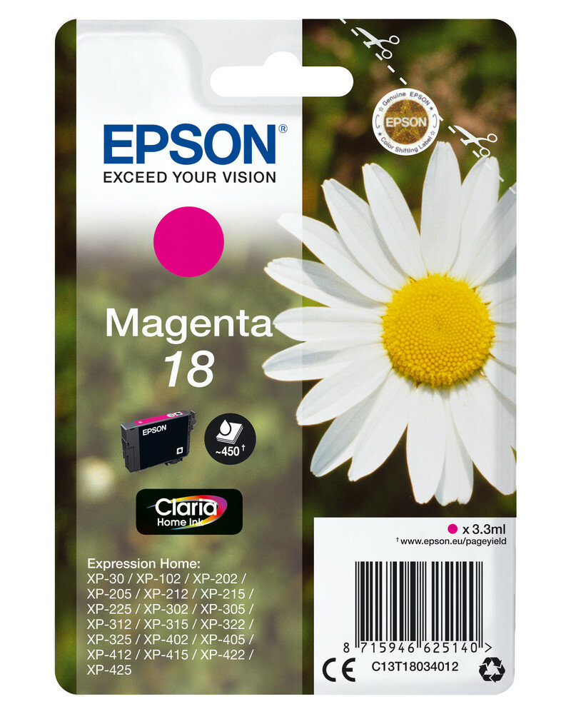 Epson Singlepack Magenta 18 Claria Home Ink Epson Singlepack Magenta 18 Claria Home Ink von Epson