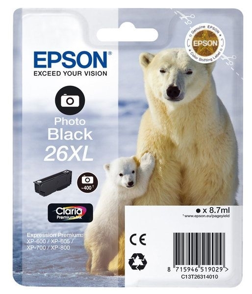 Epson Singlepack Photo schwarz 26XL Claria T2631 von Epson