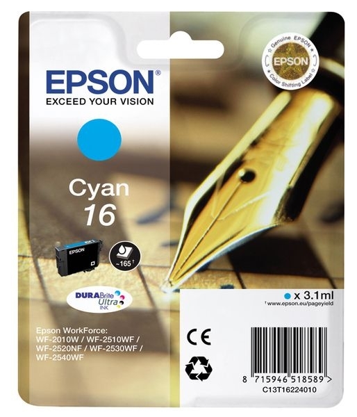 Epson Singlepack cyan 16 Ultra Ink T1622 von Epson