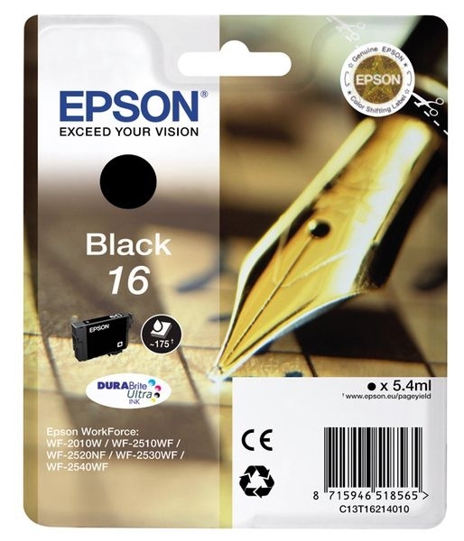 Epson Singlepack schwarz 16 Ultra Ink T1621 von Epson