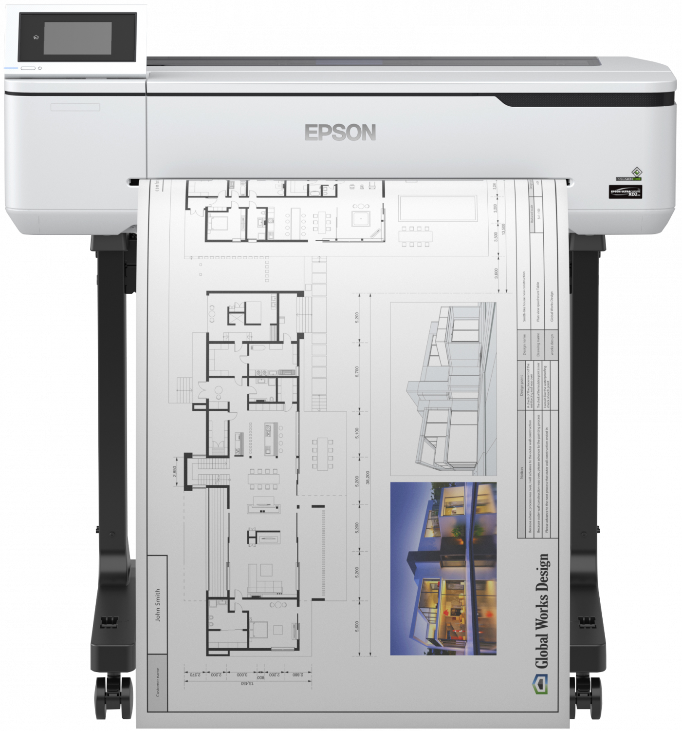 Epson SureColor SC-T3100 - 610 mm (24) Großformatdrucker - Farbe - Tintenstrahl - Rolle A1 (61,0 cm) - 2400 x 1200 dpi - Gigabit LAN, Wi-Fi(n), USB3.0 (C11CF11302A0) von Epson