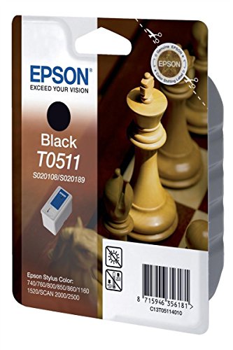 Epson T0511 Tintenpatrone Schach, Singlepack, schwarz von Epson