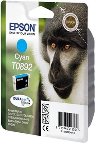 Epson T0892 Affe, wisch- und wasserfeste Tinte (Singlepack) cyan, Norme von Epson