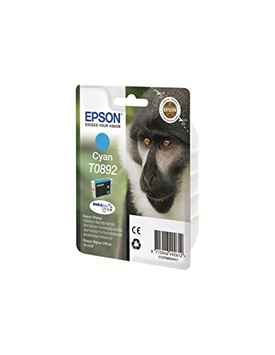 Epson T0892 Affe, wisch- und wasserfeste Tinte (Singlepack) cyan, Norme von Epson