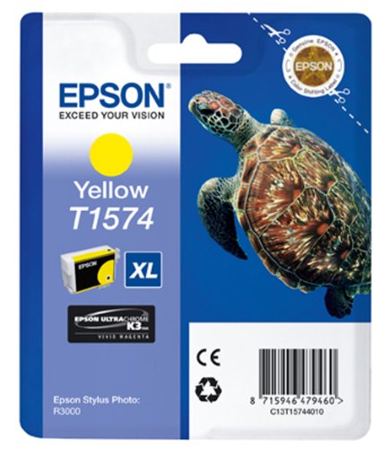 Epson T1574 Tintenpatrone Schildkröte, Singlepack gelb Epson T1574 Tintenpatrone Schildkröte, Singlepack gelb von Epson