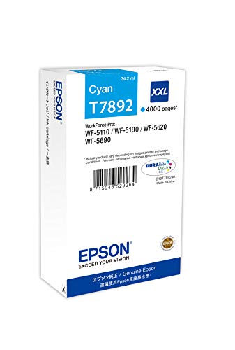 Epson T7892 Tinte, Singlepack cyan, Extra hohe Kapazität von Epson