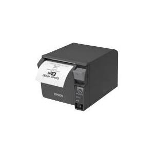 Epson TM-T70II, USB, RS232, schwarz Bondrucker, Thermodirekt, 7 Punkte/mm (180dpi), Medienbreite (max): 80mm, Rollendurchmesser (max.): 83mm, Geschwindigkeit (max.): 250mm/Sek., USB, RS232, ESC/POS, inkl.: Netzteil, Netzkabel (EU), separat bestellen: Schnittstellenkabel, Farbe: schwarz (C31CD38025A0) von Epson